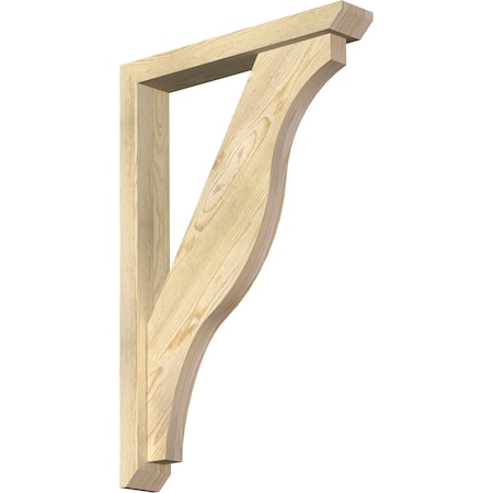 Ekena Millwork Funston Slat Rough Sawn Bracket w/ Offset Brace, Douglas Fir, 4"W x 24"D x 36"H BKT0402X24X36FST06RDF